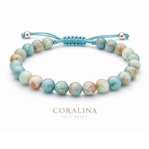 Coralina Palm Beach Teal Blue Amazonite Pull-Tie Bracelet – Coralina, Palm Beach